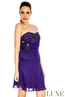 Plesové šaty Stefani fialové Velikost: M (38)