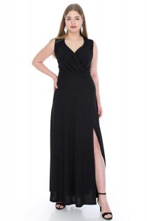 Společenské šaty Alessandra II třpytivé černé dlouhé Velikost: L-XL (40-42)