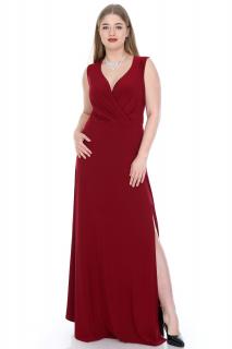 Společenské šaty Alessandra vínově červené dlouhé Velikost: 44-46