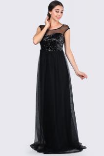 Společenské šaty Anneliese černé dlouhé Velikost: S/M
