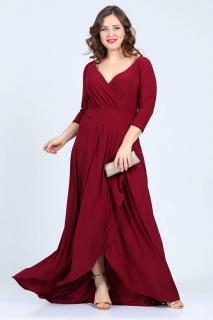 Společenské šaty Federica vínově červené dlouhé Velikost: L-XL (40-42)