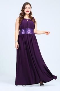Společenské šaty Olympia fialové dlouhé Velikost: L-XL (40-42)