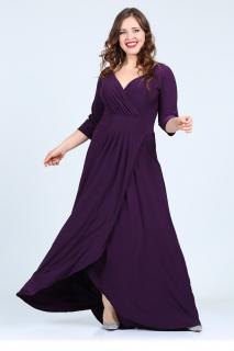 Společenské šaty pro plnoštíhlé Federica fialové dlouhé Velikost: 52-54