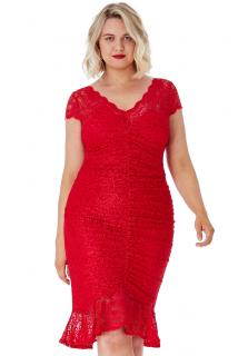 Společenské šaty pro plnoštíhlé Noelle červené Velikost: 44 (XXL)
