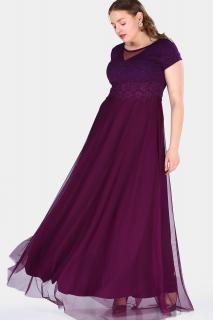 Společenské šaty pro plnoštíhlé Raimonda fialové dlouhé Velikost: 48