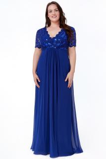 Společenské šaty pro plnoštíhlé Tiffanie modré dlouhé Velikost: 44 (XXL)