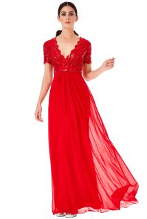 Společenské šaty Tiffanie červené dlouhé Velikost: S (36)