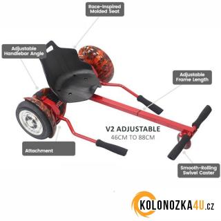 Hoverboard Buggy V2 - Hoverkart - rám se sedadlem (hovercart) černý