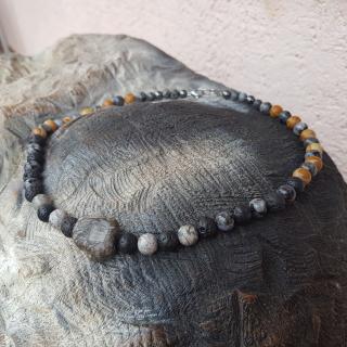 Chris  Pánský náhrdelník (minerály, lávový kámen)