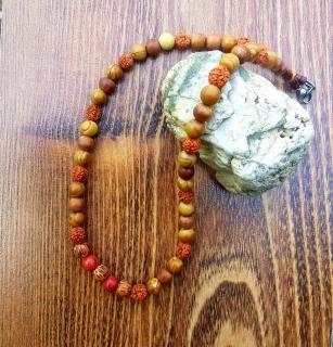 "Lucas 2" Pánský náhrdelník (minerály, rudraksha)