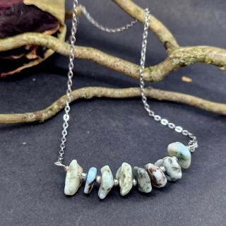 "Sonja" Náhrdelník (larimar, nerezová ocel)