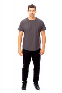 Pánské tričko KIMONO tmavě šedé Barva: tmavě šedé, Velikost: L, Prodloužení délky: NE