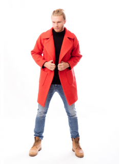 Zimní UNISEX kabát PETROSELINUM Barva: korálová, Velikost: Oversize