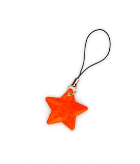Reflexní taháček na zip - Oranžová hvězda