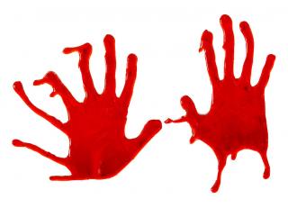 Krvavé ruce - dekorace na okno