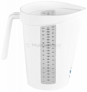 Odměrka 2 l průhledná stupnice bílá 60005
