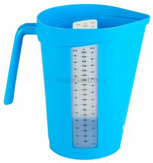 Odměrka 2 l průhledná stupnice modrá 60003