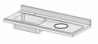 Stůl k myčce 1500x700 P + D+O