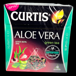 Curtis zelený čaj Aloe Vera pyramidy 18ks