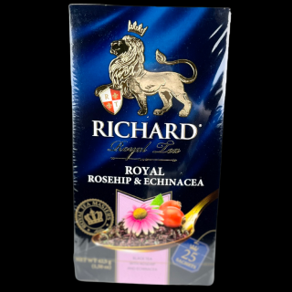 Richard černý čaj Royal Šípek a Echinacea 25ks