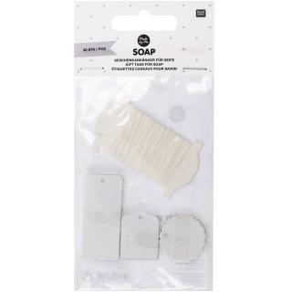 Dárkové visačky na mýdlo bílé 30 ks Soap