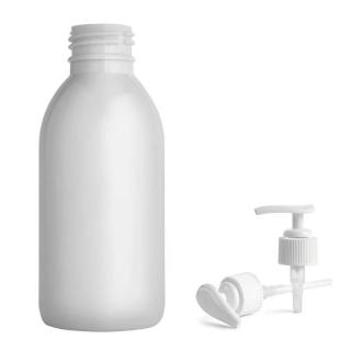 Plastová lahvička bílá s bílou pumpičkou Tera 150 ml