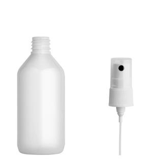 Plastová lahvička bílá s BÍLÝM kosmetickým rozprašovačem Via 115 ml