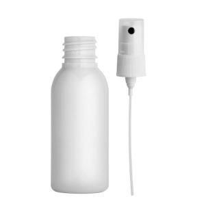 Plastová lahvička bílá s BÍLÝM kosmetickým rozprašovačem Via 35 ml