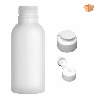 Plastová lahvička bílá s bílým dávkovacím víčkem Tera 100 ml - 400 ks