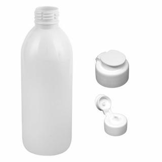 Plastová lahvička bílá s bílým dávkovacím víčkem Tera 300 ml