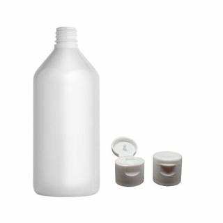 Plastová lahvička bílá s bílým dávkovacím víčkem Via 215 ml