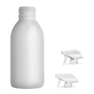Plastová lahvička bílá s bílým pistolovým rozprašovačem Tera 150 ml