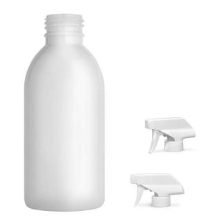 Plastová lahvička bílá s bílým pistolovým rozprašovačem Tera 200 ml