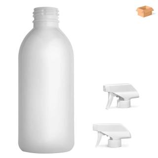 Plastová lahvička bílá s bílým pistolovým rozprašovačem Tera 250 ml - 180 ks