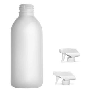Plastová lahvička bílá s bílým pistolovým rozprašovačem Tera 250 ml