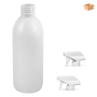 Plastová lahvička bílá s bílým pistolovým rozprašovačem Tera 300 ml - 160 ks