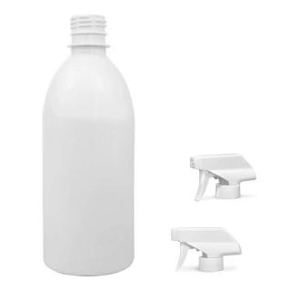 Plastová lahvička bílá s bílým pistolovým rozprašovačem Tera 500 ml