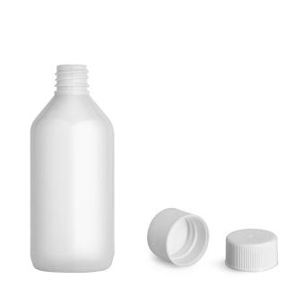 Plastová lahvička bílá s bílým uzávěrem Via 115 ml