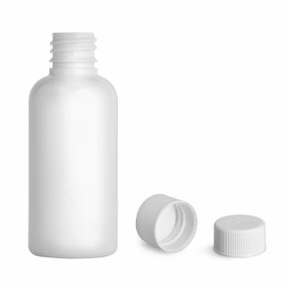 Plastová lahvička bílá s bílým uzávěrem Via 50 ml
