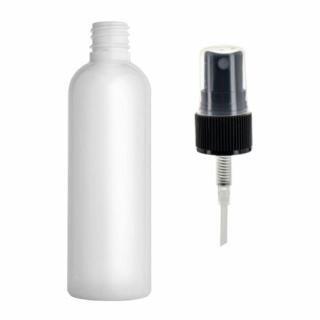 Plastová lahvička bílá s ČERNÝM kosmetickým rozprašovačem Via 100 ml