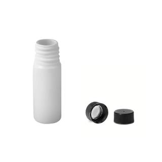 Plastová lahvička bílá s černým uzávěrem Via 10 ml