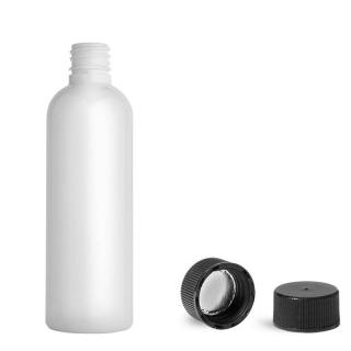 Plastová lahvička bílá s černým uzávěrem Via 100 ml