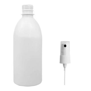 Plastová lahvička bílá s kosmetickým rozprašovačem Tera 500 ml
