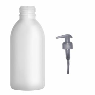 Plastová lahvička bílá s transparentní pumpičkou Tera 200 ml