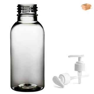 Plastová lahvička čirá s bílou pumpičkou Tera 100 ml - 400 ks