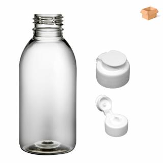 Plastová lahvička čirá s bílým dávkovacím víčkem Tera 150 ml - 260 ks