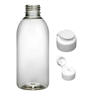 Plastová lahvička čirá s bílým dávkovacím víčkem Tera 200 ml