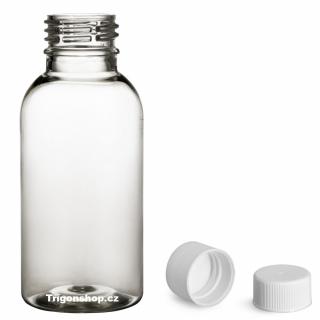 Plastová lahvička čirá s bílým uzávěrem Tera 100 ml