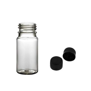 Plastová lahvička čirá s černým uzávěrem Tera 35 ml