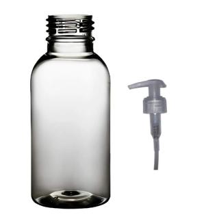 Plastová lahvička čirá s transparentní pumpičkou Tera 100 ml